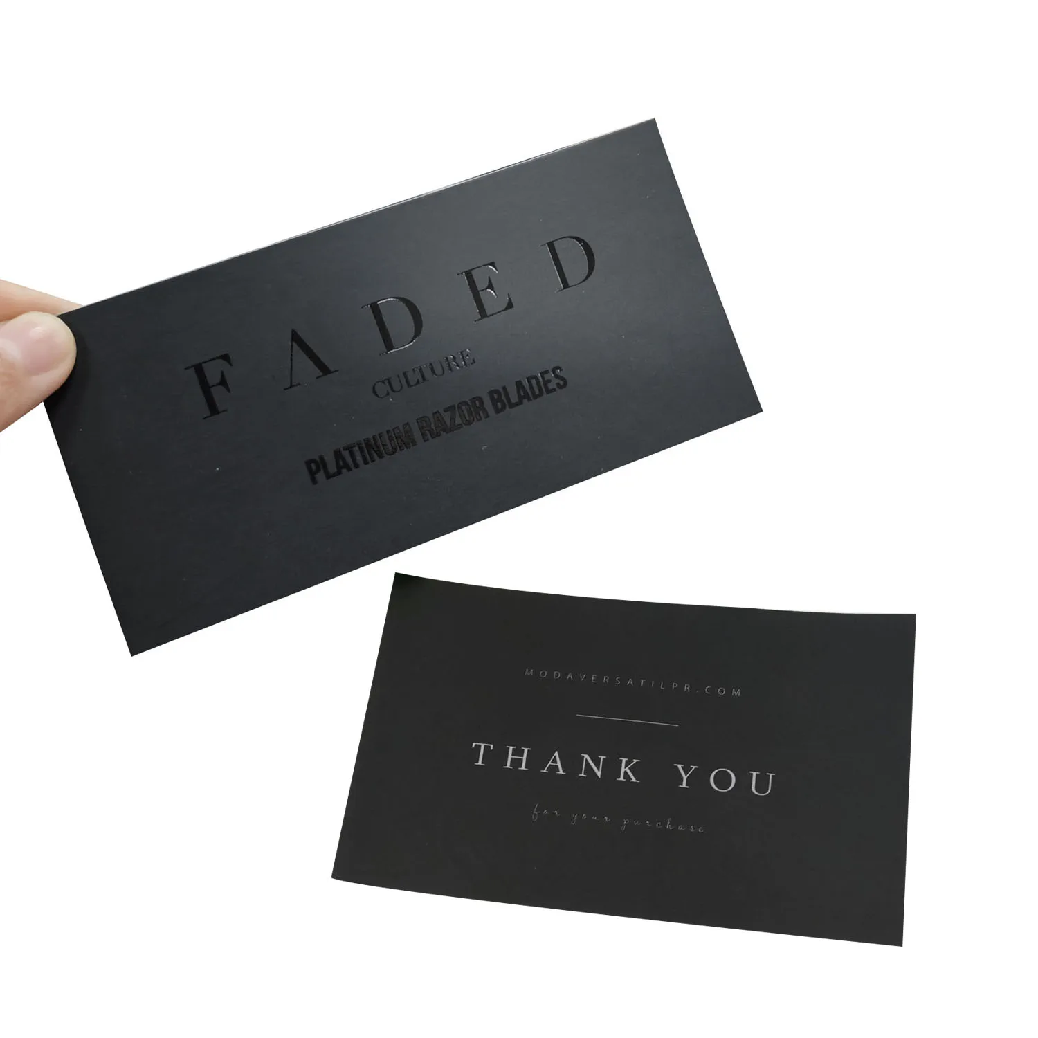 UV Logo Design Double Sided Printing Greeting Card Postcard Custom Black Paper Business Cards
