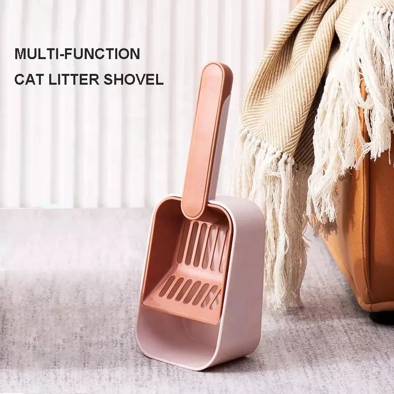 Handle Pet Toilet Cleaning 2 in 1 Multi-Function Cat Litter Shovel Pet Poop Pick Up Shovel Cat Litter Scoop Shovel With Holder