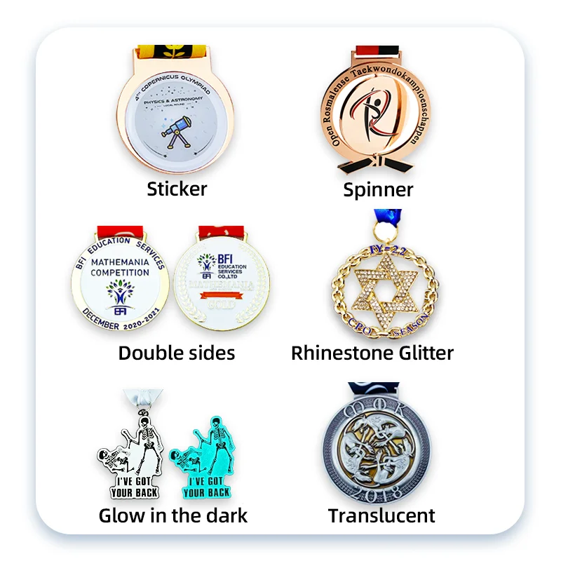 RENHUI Thermal Printer Stamping 2D Laserable Print Magnet Metal Crafts Custom Medals And Trophies Medals For Laser