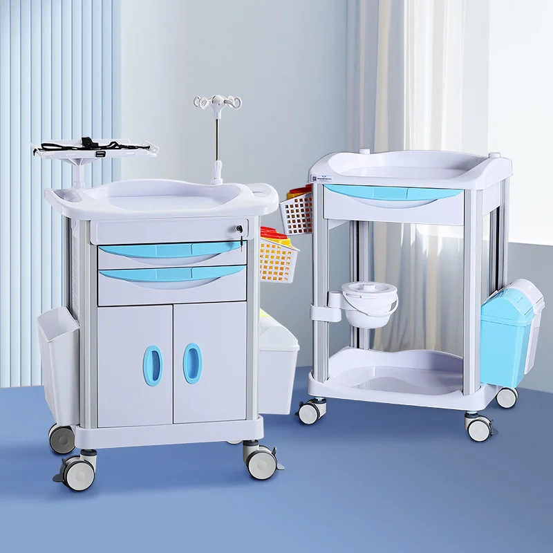 Factory wholesale Most Popular High Quality Abs Mobile Hospital Furniture Medical Treatment Crash Hospital Trolley