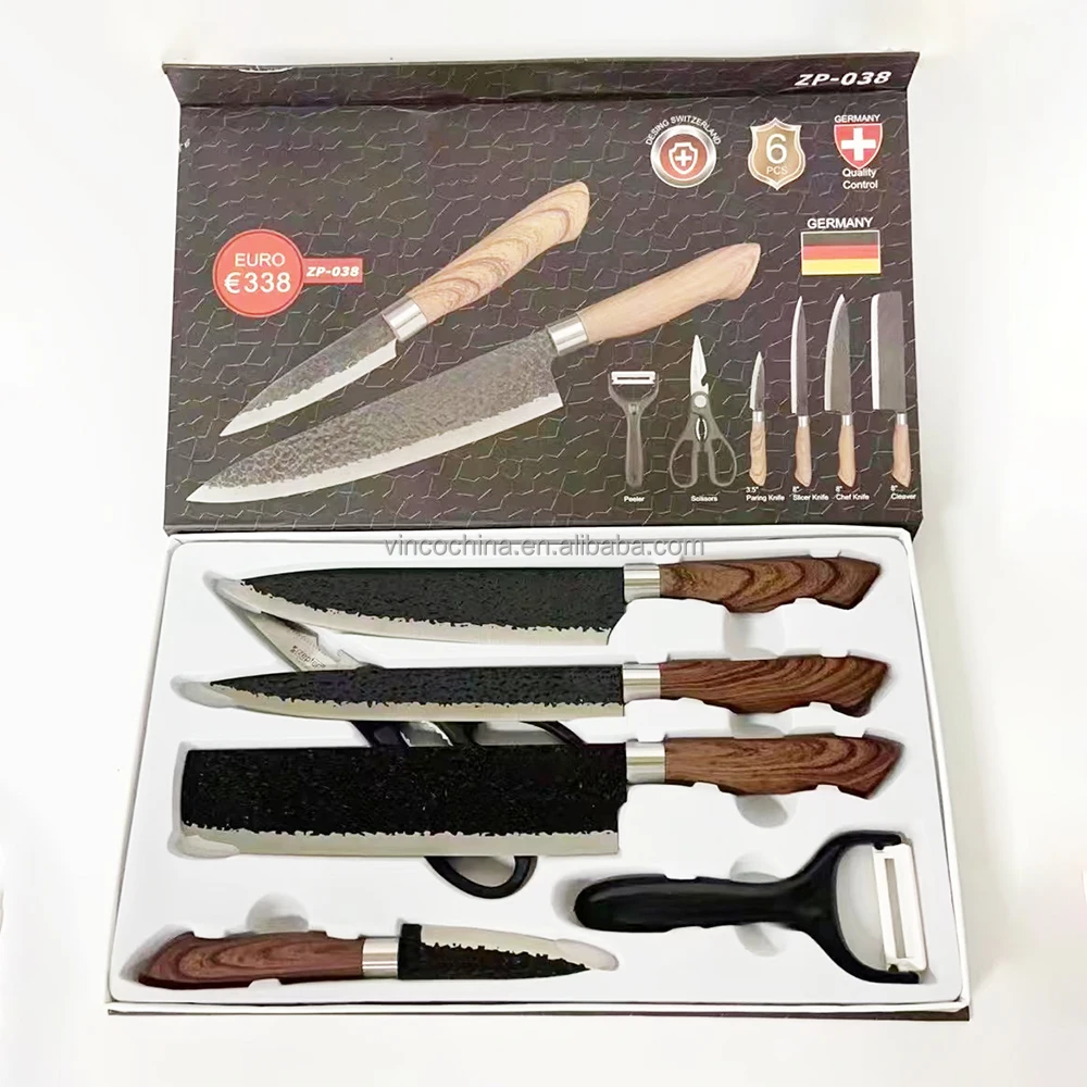 Набор кухонных ножей из нержавеющей стали 6 шт.