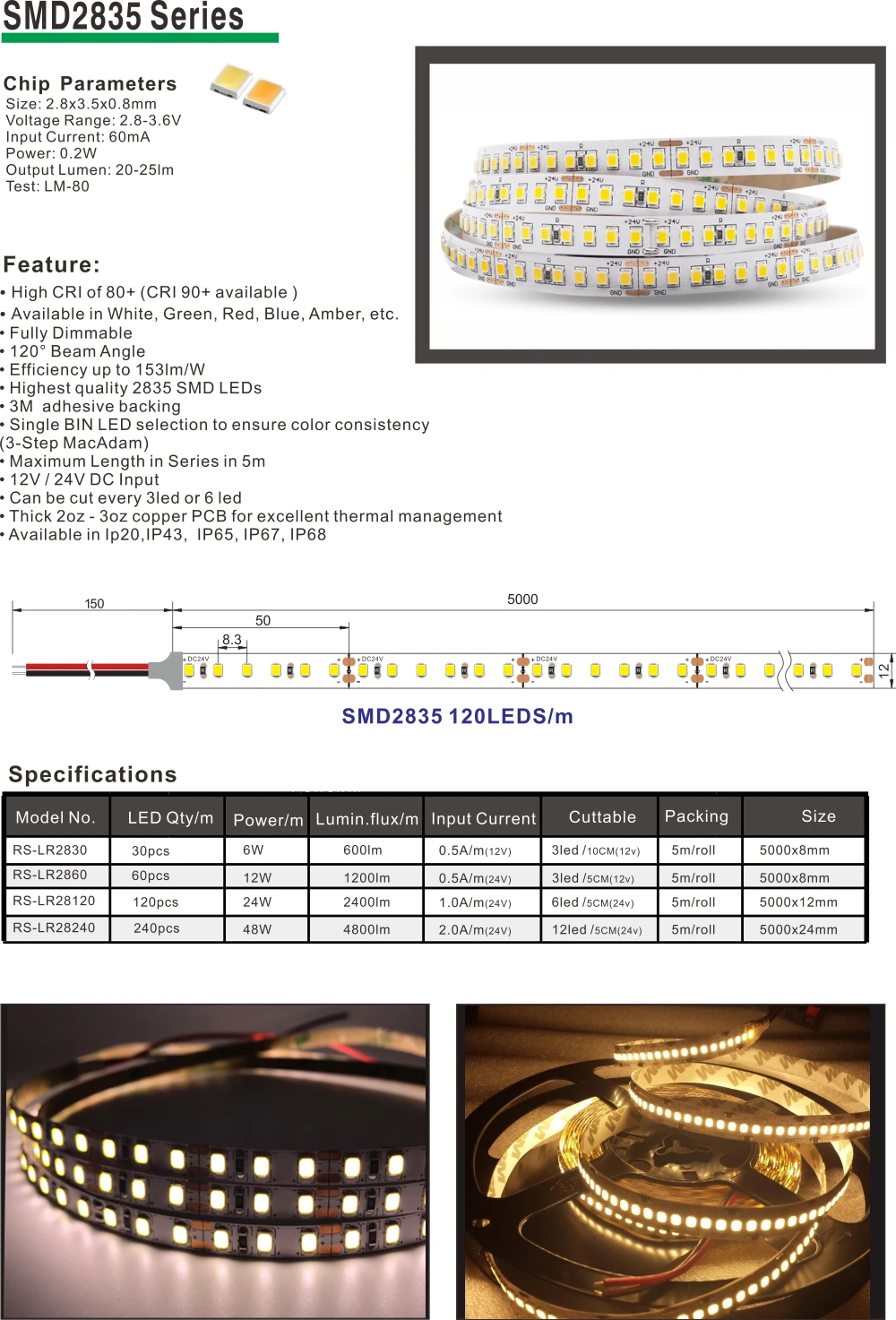 24v strip lights led