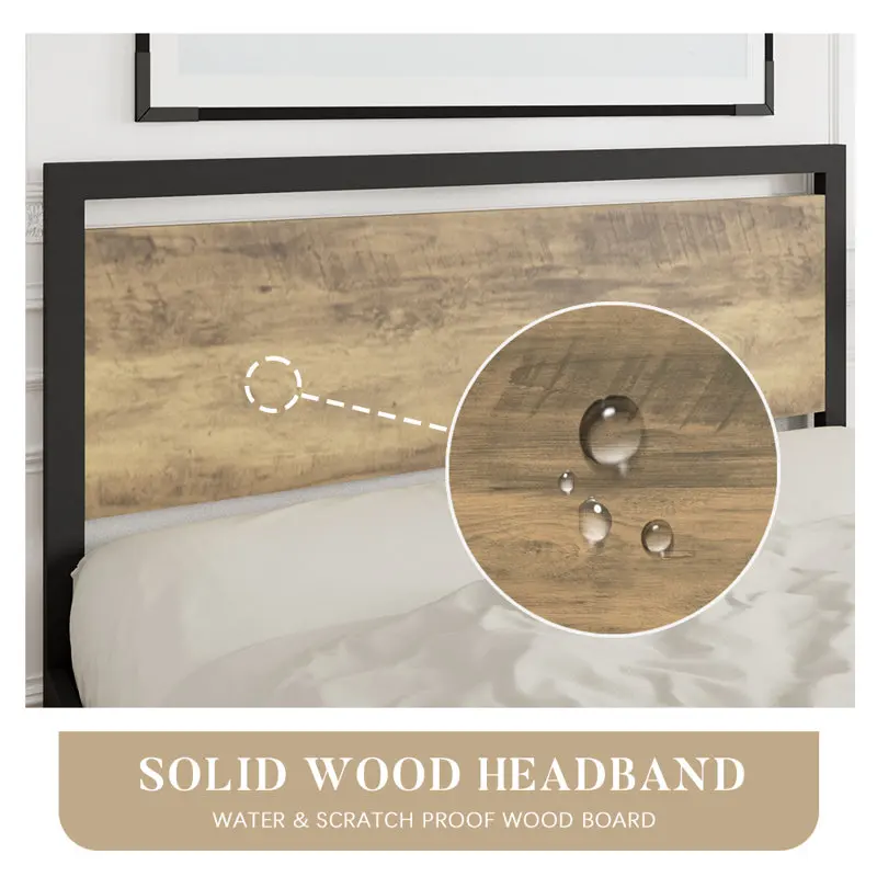 Kainice в античном стиле металлическое основание на платформе деревянное изголовье кованое железо Двухместный каркас кровати