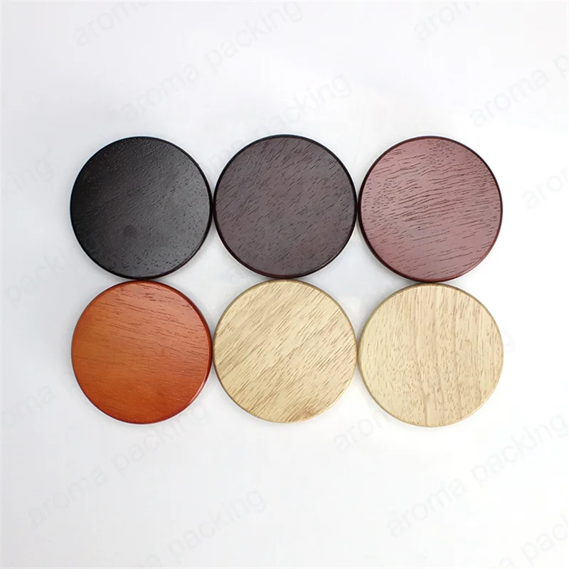 Custom Size Sealed Wooden Lid Bamboo Lid for Glass Candle Jars Candle Lid With Silicone