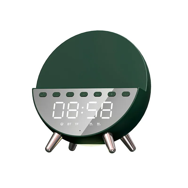 In Stock New Smart Outdoor Portable Fast Wireless Charger with Wireless Speaker Alarm Clock Wireless Charger for iPhone Android
