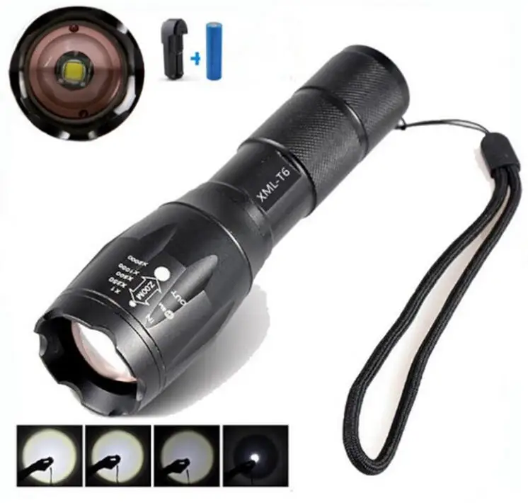Powerful led flashlight Compact Zoom Tactical  LED Flashlight handheld 18650 led flashlights