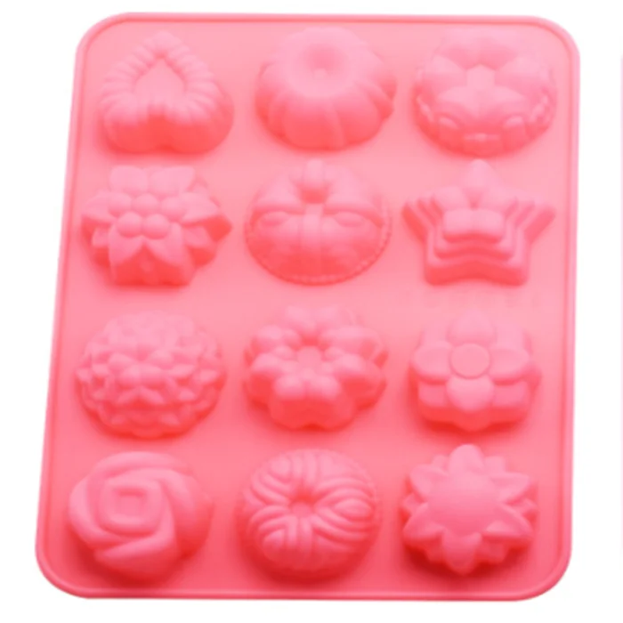 12 Cavity Flower Grass DIY Silicone Mold, Nonstick Ice Cream Mold Food Grade Popsicle mold for Baking Customized Supported