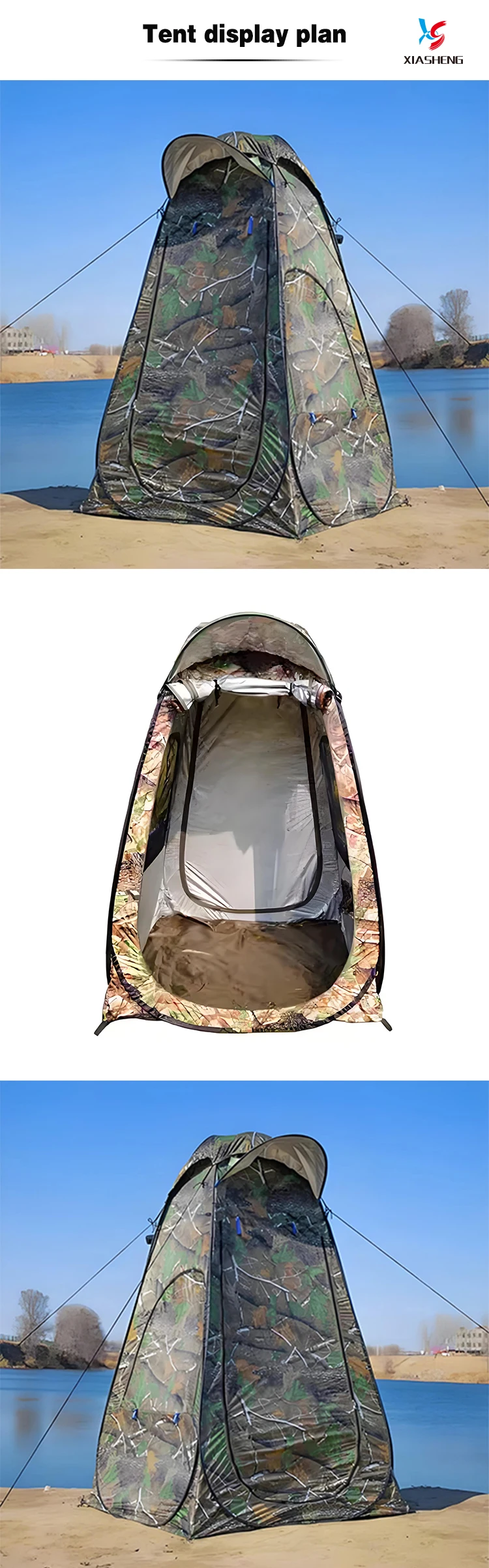 XIASHENG Portable Outdoor Waterproof Oxford Folding Shower Tent Instant Privacy Shelter for Pop-up Camping