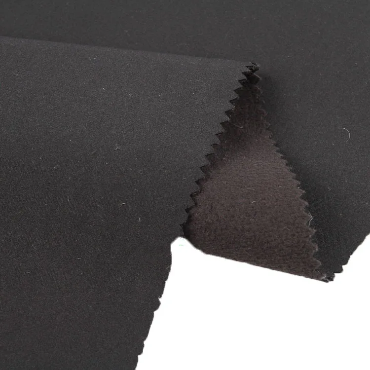 100D softshell fabric bonding knitted four way stretch bonded fabric with micro knitted fleece backing