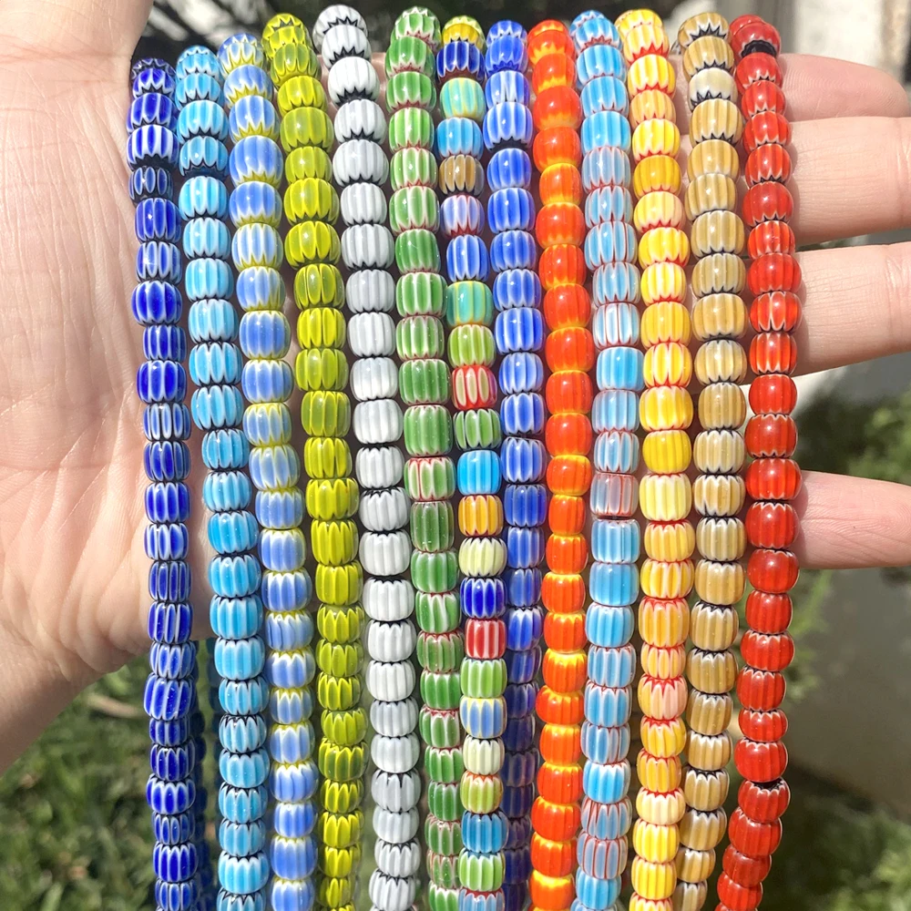 6mm Natural Colorful Glass Beads Round Spacer Loose Beads For Jewelry Making Beadwork DIY Bracelet Necklace 15