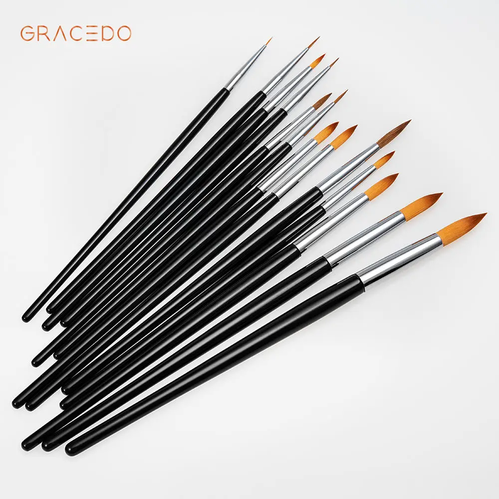 Professional 15 Pcs Anngle Acrylic Artist Paint Brush Wood Handle Oil Watercolor Art Set Paint Brush For Artist Art Painting