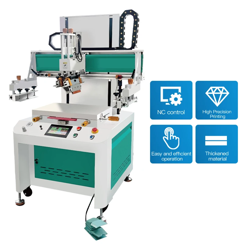 DELIOU Vertical Silk Screen Printer Pneumatic Semi-Automatic Printing Machine (50X70cm Worktable With Absorbing)
