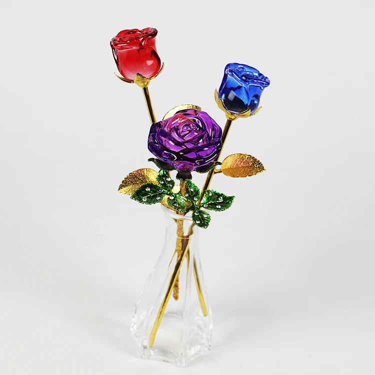 Hot Selling Amazon Clear Low Moq Wholesale Custom Crystal Pink Rose Flower Crystal