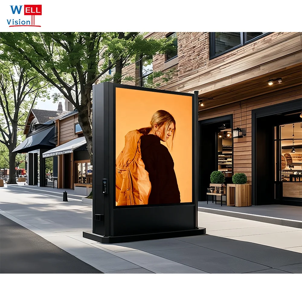 Wellvision наружный P4 водонепроницаемый дисплей большой экран двухсторонний светодиодный рекламный щит светодиодная видеостена