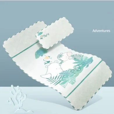 Hot sale manufacturer children breathable rollable cooling bed mat ice silk bedding set  mat kit summer baby cooling mat