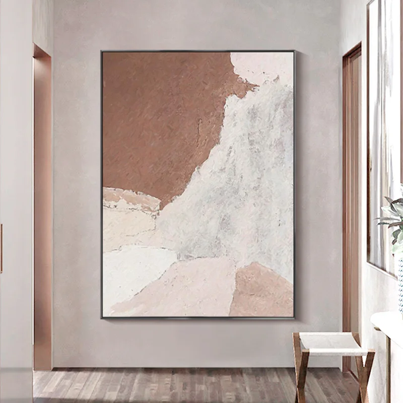 Modern Painting Simple Nordic Abstract Wabi-sabi Style Handpainted Texture 0il Painting