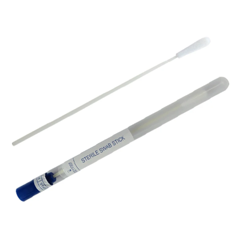 Стерильные одноразовые медицинские нейлоновые флокированные оральные ватные тампоны с транспортной трубкой для коллекции образцов