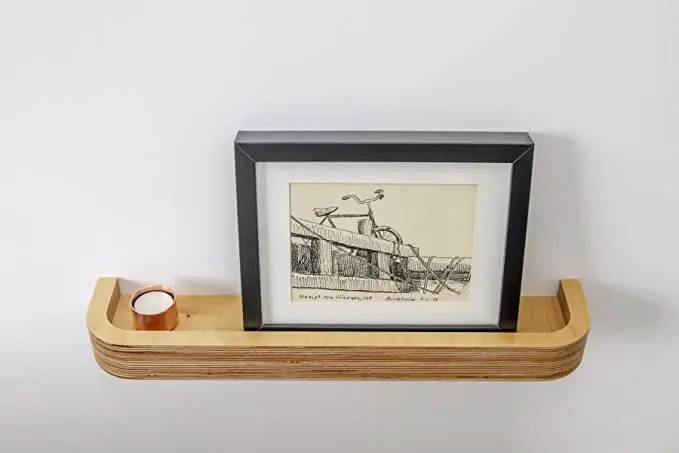 
Floating Picture Shelf with Concealed Wall Fixings Curved Design for wall mounted shelf hanging display Picture Ledge 