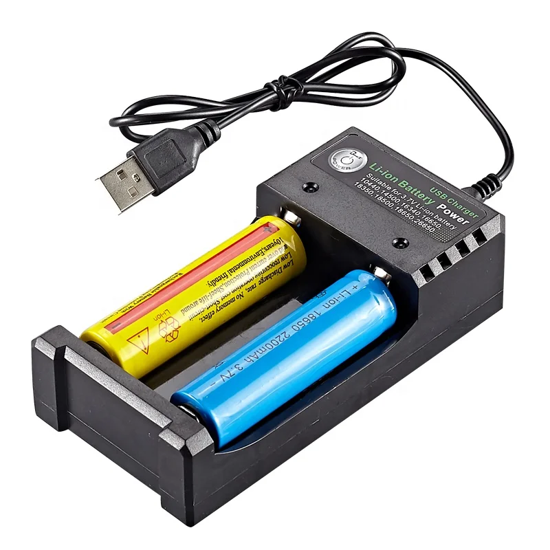 18650 2-слотовое зарядное устройство 3 7 В 4 2 DC 1A/2A Зарядное USB для аккумуляторных батарей литий-ионная 26650 14500 16340 14650