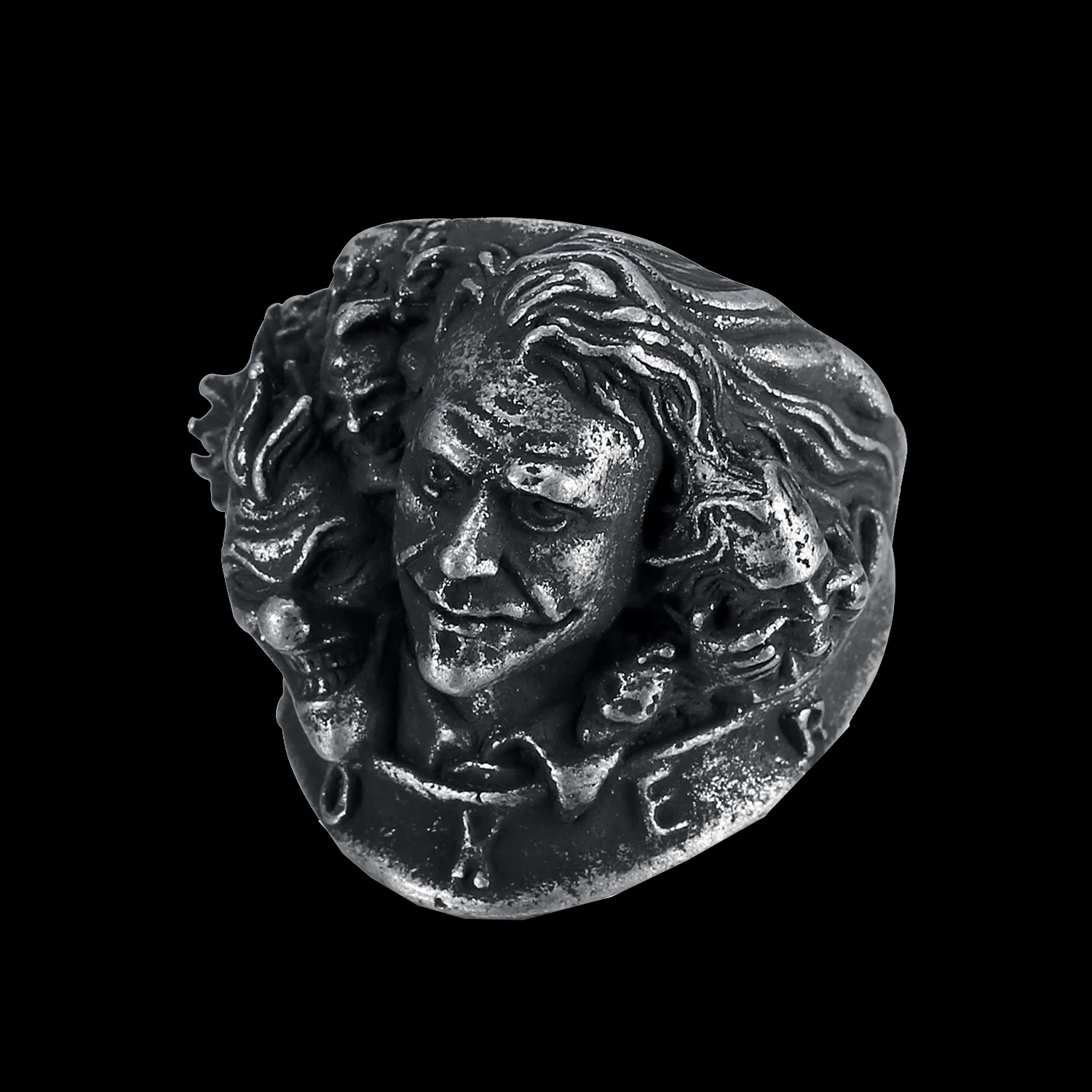 Custom Vintage Stainless Steel Famous TV Movies Original Design Joker Face Design Rings for Men Women