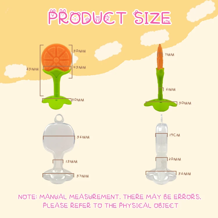 OBJ manufacturers wholesale silicone baby teether shape bite glue newborn two-color threedimensional food grade teether stick