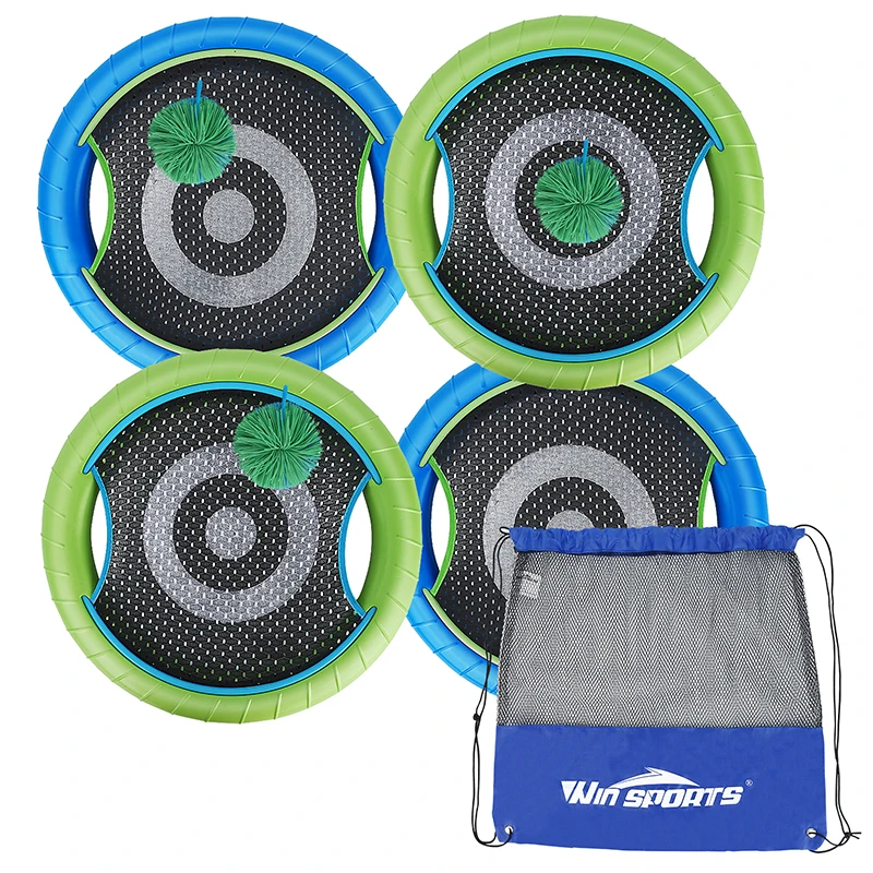 Outdoor Throwing Catching Trampoline Paddle Game Toy Play set Flying Disk