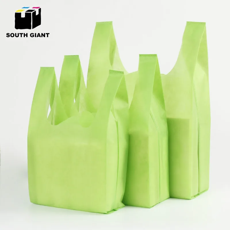 Custom Logo Manufacturer Wholesale Grocery Vest T-shirt Die W Cut Non Woven Bags