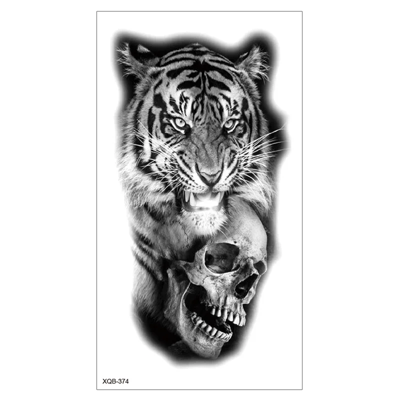 Tiger Lion Animal Pattern Arm Temporary Tattoo Sticker Waterproof Body 3d Tattoo Sticker