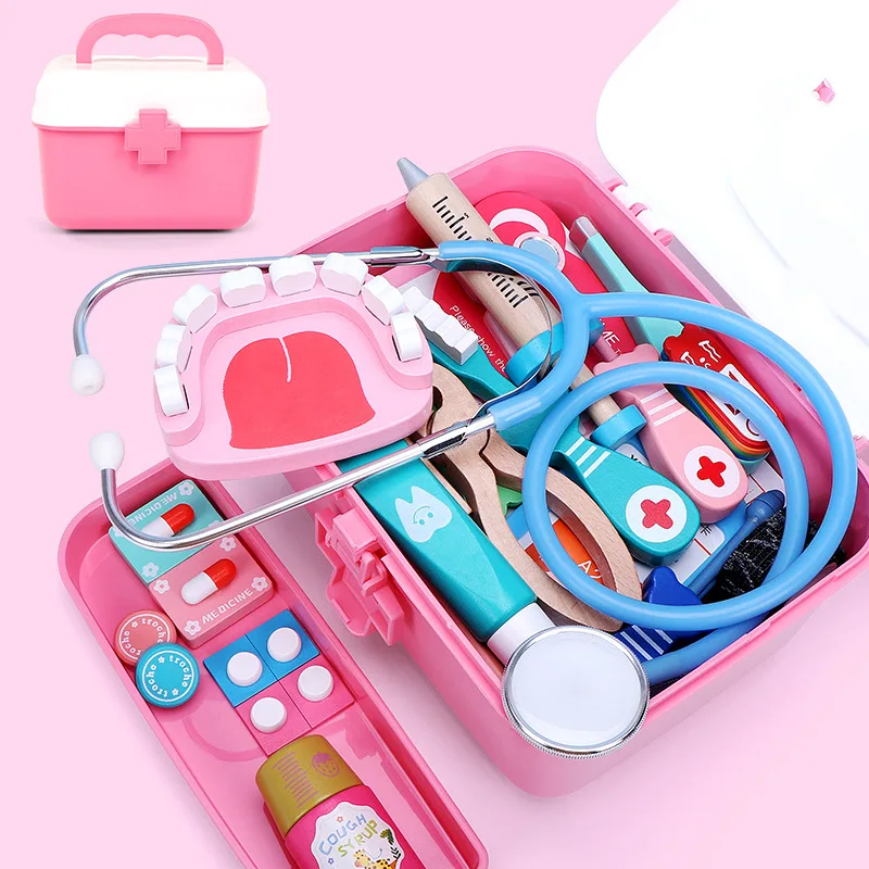 Custom Girl First Aid Roleplay Medical Boxs Suitcase Game Kit Toy Doctor Kit, Doctor Toys Educational, Doctor Set For Kids