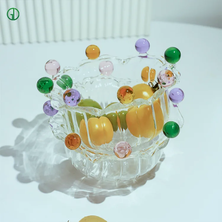 Creative Crown Fairy Bowl borosilicate glass heat resistant glass Bowl Colorful Dessert salad oatmeal yogurt Ice cream bowl