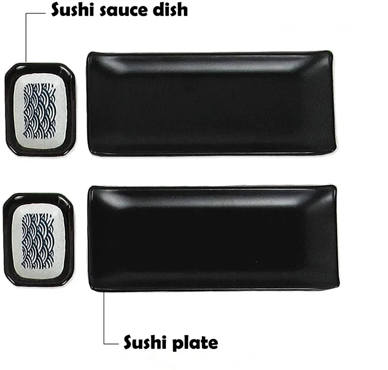 22 Pieces Sushi Making Set Bamboo Sushi Rolling Mats Plastic Sushi Maker Roller Silicone Brush Sauce Dishes