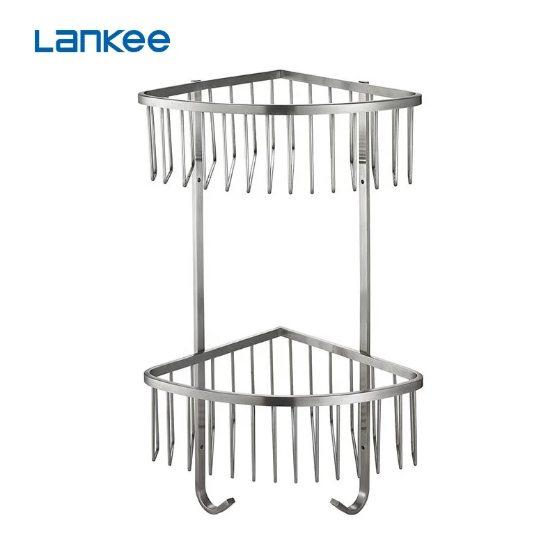 wholesale 2-tier frame bath corner bracket wall mounted corner shower caddy