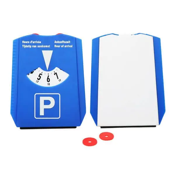 2 in 1 custom car plastic parking disc with ice scraper and shopping chips