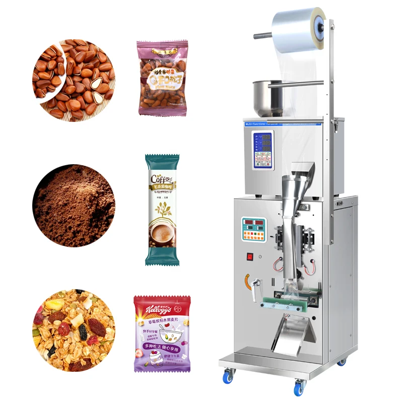 Automatic quantitative tea powder granule powder seed grains back sealing packaging machine