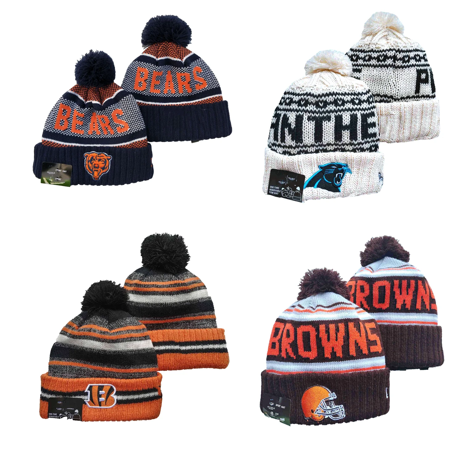 In stock new embroidery logo American USA knit football team cap era beanie winter hats for 32 teams