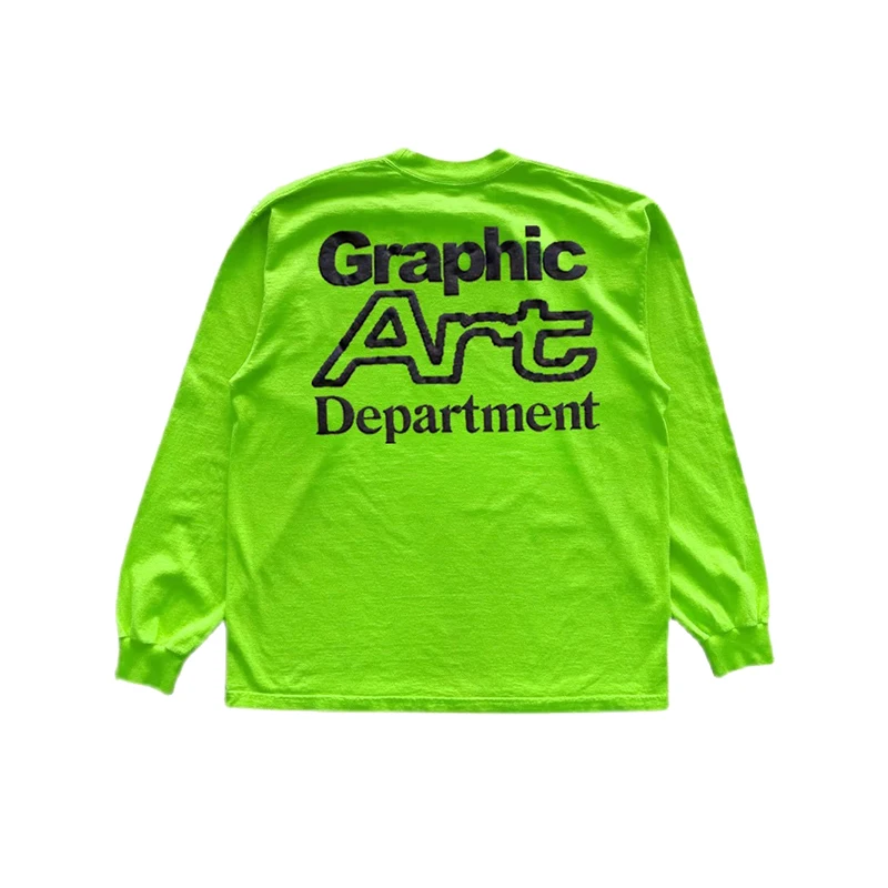 New Blank Streetwear 100% Cotton Mens Oversize Shirts Custom 3D Puff Print Long Sleeve T-Shirt for Men