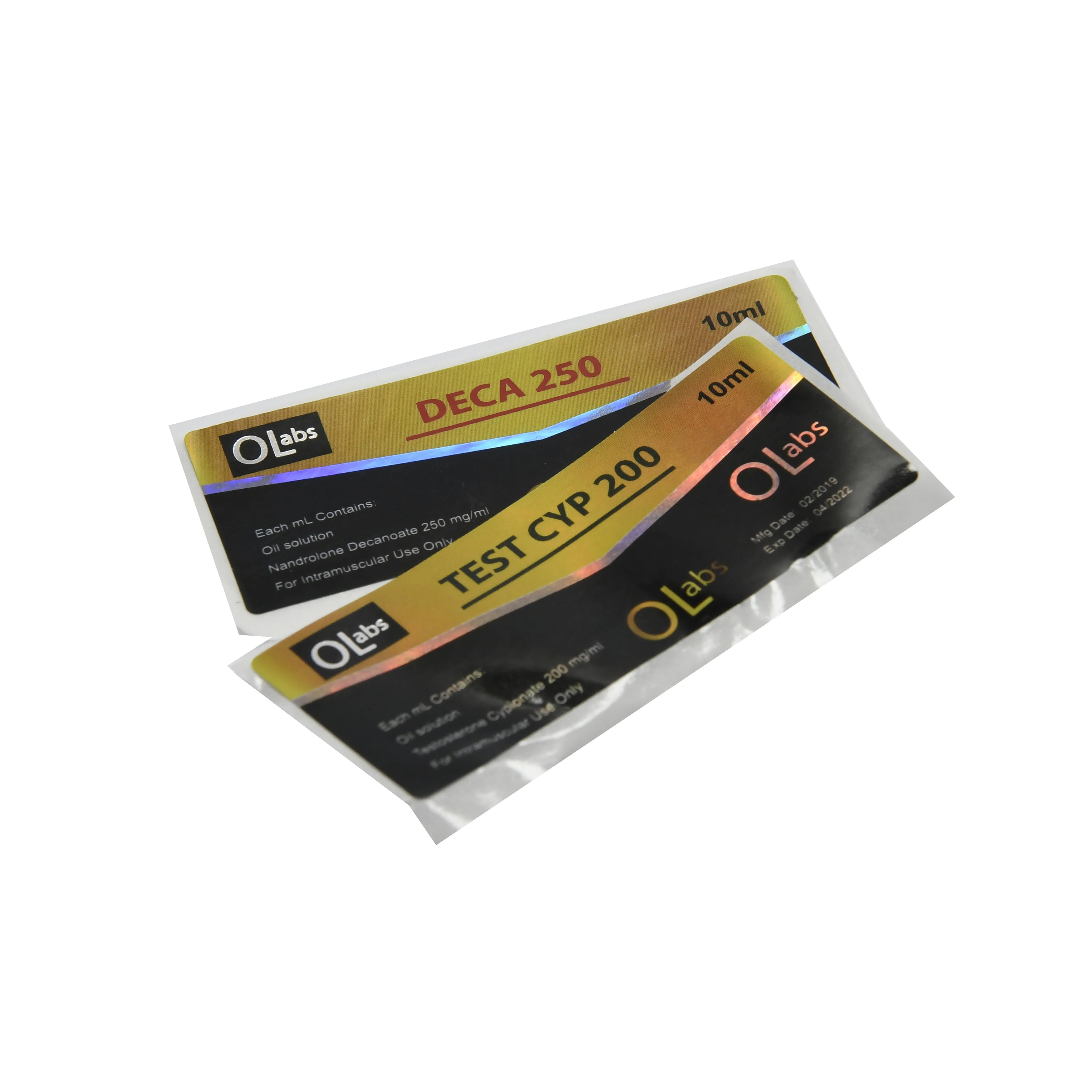 Custom laser 10ml hologram vial labels steroid PHARMA brand