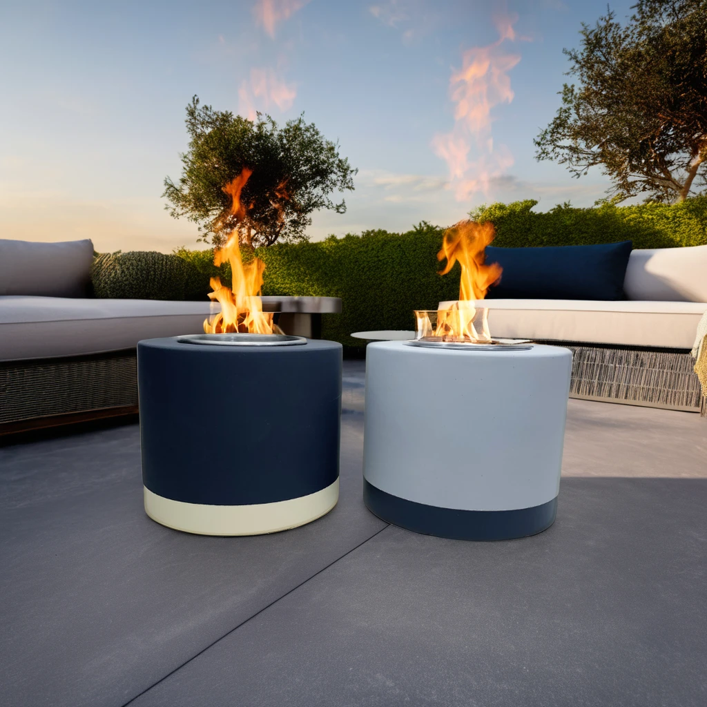 In Stock Mini Indoor Fire Pit Portable Concrete Fireplace Small Indoor Fire Pit