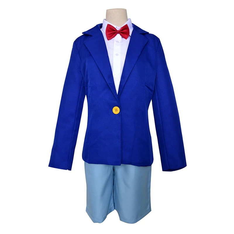 Kids Adult Anime Detective Conan Cosplay Costume Case Closed Conan Edogawa School Uniform Halloween Shorts Glasses Tie Set Cloth