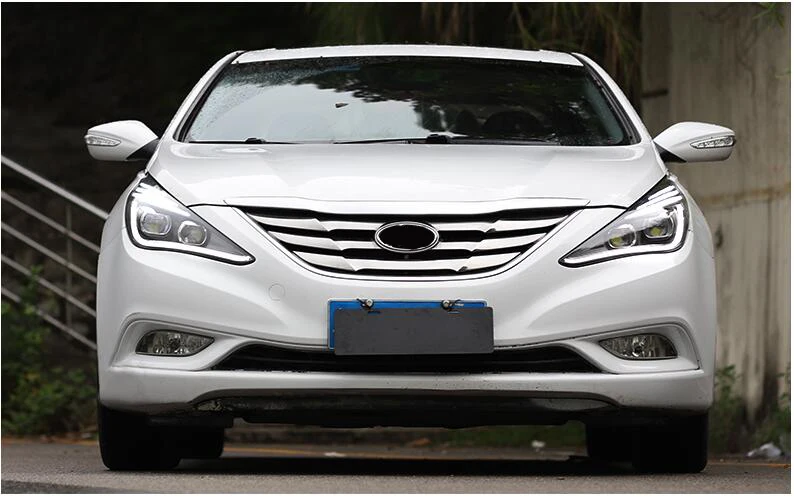 AKD-Car Styling For Hyundai Sonata Headlights 2011-2015 horse racing Dynamic Signal LED Headlight DRL Bi Xenon Auto Accessories
