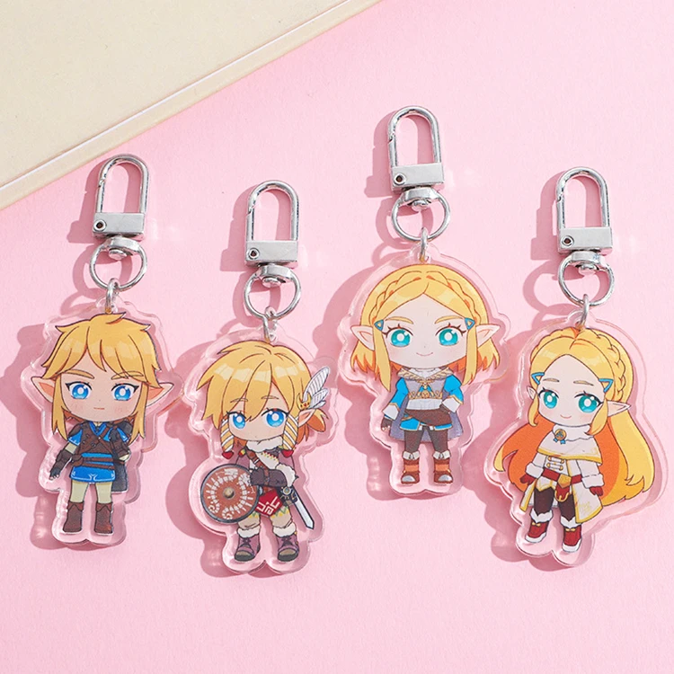 Anime acrylic keychain plastic pendant cartoon characters custom two-sided acrylic hanging keychains