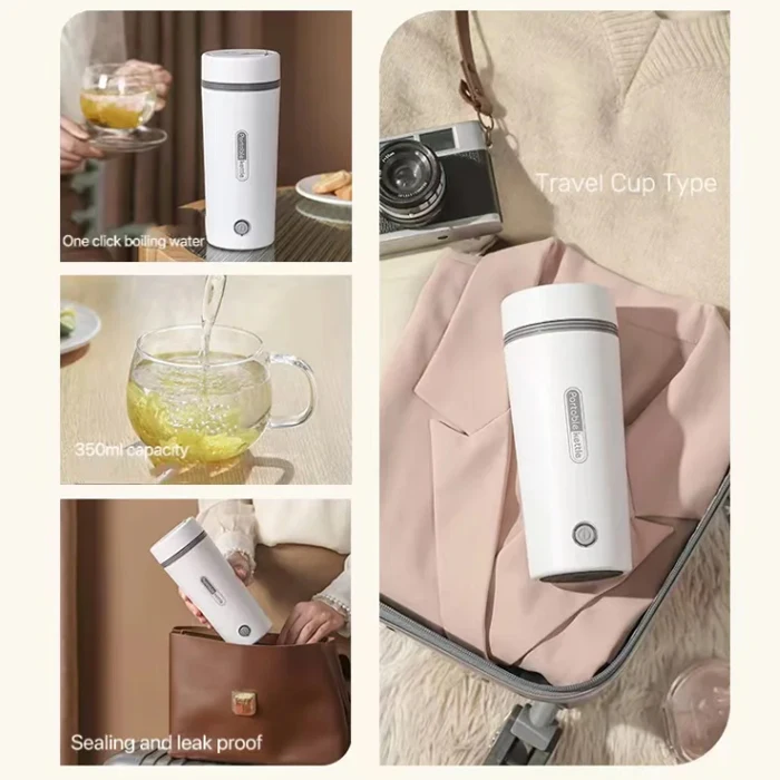 Portable Electric Kettle with Fast Heating New Design Mini Water Boiler for Hotel Car Outdoor Tea & Coffee Stainless Steel Liner