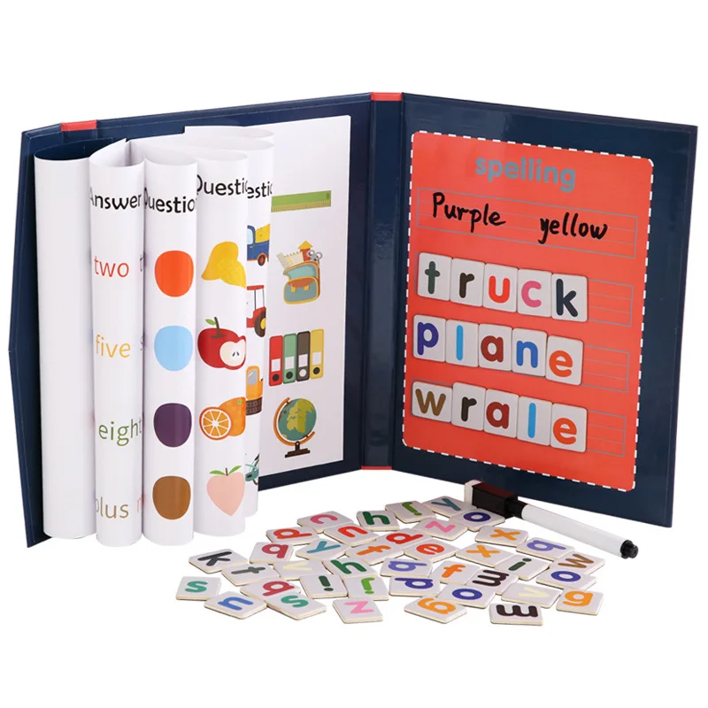 Magnetic Alphabet Word Scrable Puzzles Game Montessori  Learning Game Kids my quiet book toys