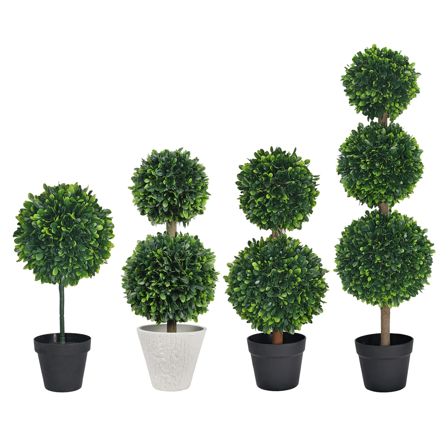 Cheap price plastic green bonsai plant  grass ball tree artificial for garden home decoration