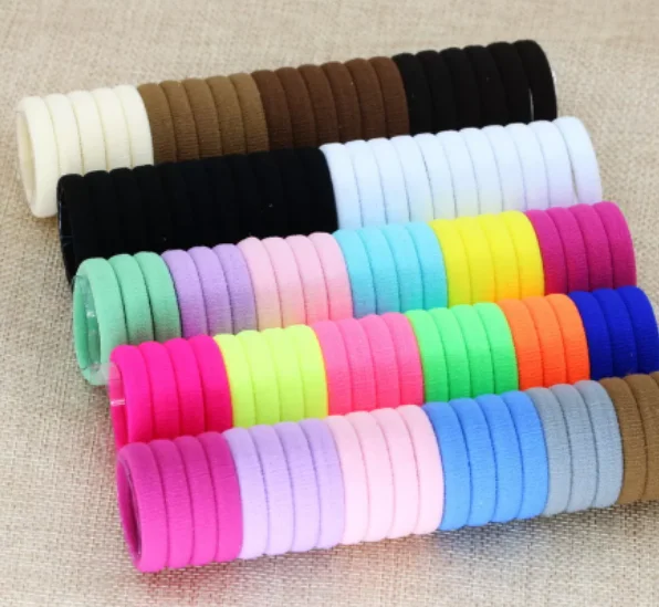 100Pcs Girl elastic hair bands Black White Hair accessories Gum For Hair ponytail Rubber Bands holder