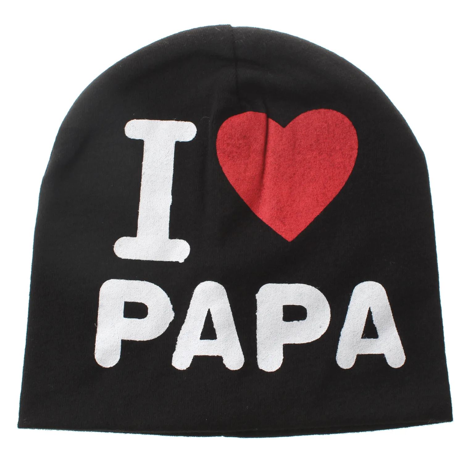 Autumn Spring Warm Cotton Knitted Beanie Hat for Children ILovePAPA MAMA Printed Baby Cap for Toddler Boy and Girl
