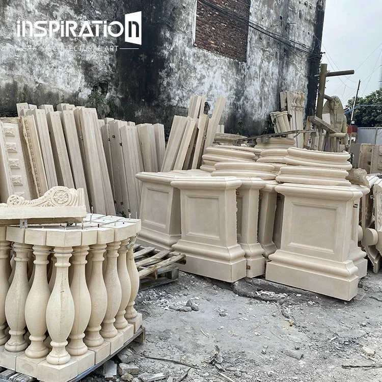 Индивидуальные украшения для виллы отеля индивидуальный дизайн перила из искусственного песчаника лестничные стекловолокна