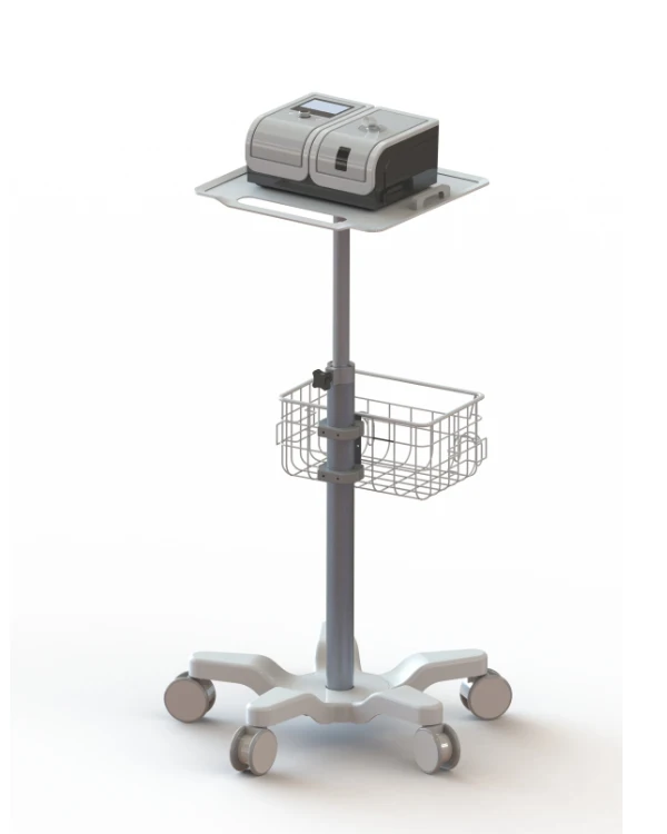Hot-hospital Use Bedside Mobile Medical Tablet Cart& Medical Monitor Stand with Basket Hospital Trolley Hospital Furniture Metal