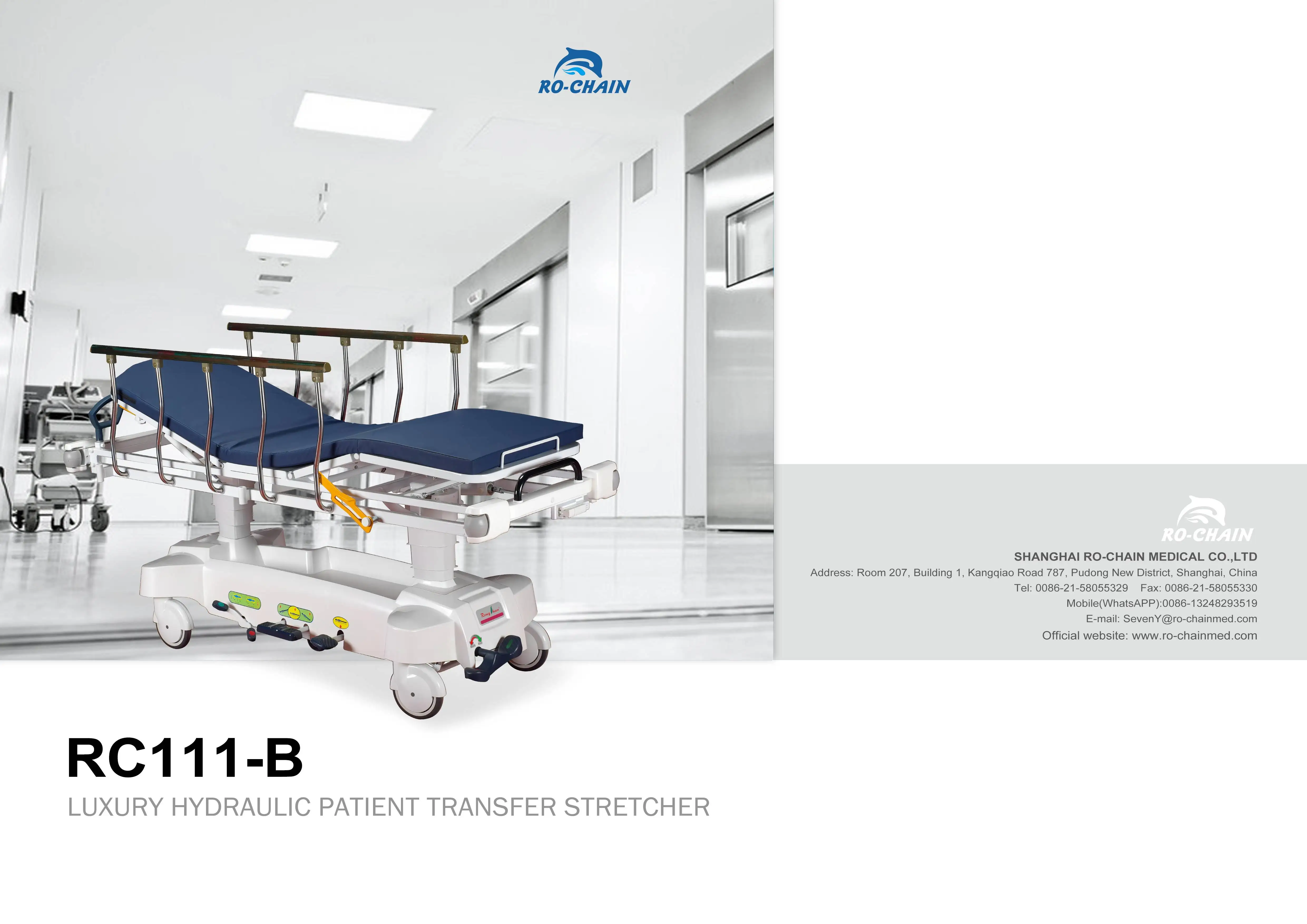 RC111-B  folding ambulance stretcher  for hospitals folding emergency trolleys
