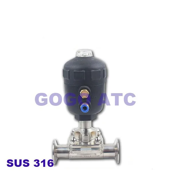 GOGO Sanitary stainless steel 316 O.D 38 mm Quick-install pneumatic diaphragm G681 quick opening clamp diaphragm valve EPDM